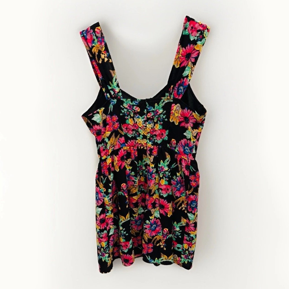 Anthropologie Under Skies Retro Floral Print Mini Dress Style #91442 - Picture 7 of 7